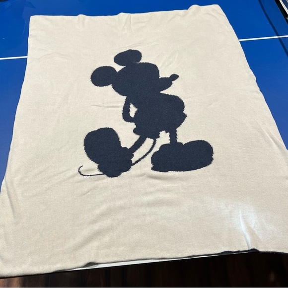 Ethan Allen X Disney Mr. Mickey Mouse Stroller Blanket Blue/White - Picture 5 of 6